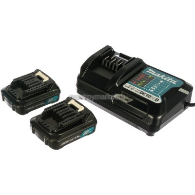 Аккумулятор BL1016 +зарядное устройство DC10WD (12В, 1.5Ач, Li-ion, MakPac) Makita 197644-6, арт.195423